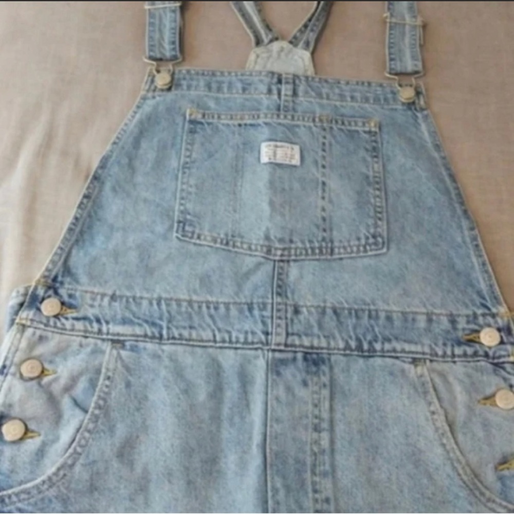 Levi's Loose Fit Overalls Light Wash Denim Jean Pants Jumpsuit